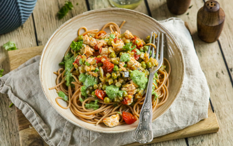 Recept: pasta met groene saus